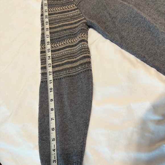 Patagonia Nordic Crew Lambswool Sweater Large Blue Beige Tan - Picture 7 of 7